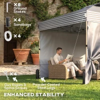 Outsunny 10 x 10 ft Pop Up Canopy Tent with 4 Sidewalls, UPF 50+ 1-Button Push Outdoor Instant Canopy with Wheeled Bag, Dark Grey(m-7)