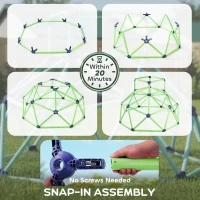 Qaba Climbing Dome, 6FT Geometric Dome Climber, Indoor Outdoor Jungle Gym Playground for Kids 3-8 Boys Girls, Green(m-6)