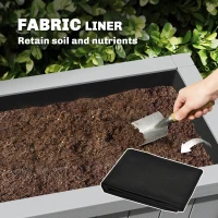 Outsunny Raised Garden Bed with Legs, HDPE Raised Planter with Drainage Holes and Liner for Vegetables Flowers Herbs(m-7)