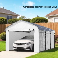 Outsunny Carport Replacement Sidewall Panel for 12' x 20' Carports, UPF50+ Waterproof Replacement Side Wall Cover, White(m-9)