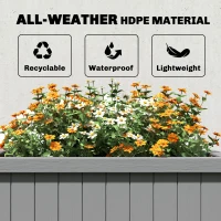 Outsunny Raised Garden Bed with Legs, HDPE Raised Planter with Drainage Holes and Liner for Vegetables Flowers Herbs(m-4)