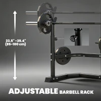 Soozier Cable Machine, Multi-Function Bench Press Rack with Weight Plate Holders, Lat-Pull Down System, Black(m-6)