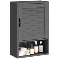 HOMCOM Bathroom Cabinet, Wall Mounted Storage Cabinet with Adjustable Shelves, 40 x 20 x 60 cm, Black(m-11)
