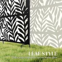 Outsunny Metal Outdoor Privacy Screen, 72" x 38" Freestanding Outdoor Divider, Black(m-4)