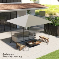 Outsunny 10' x 10' Gazebo Canopy Replacement Cover, Garden Gazebo Roof Replacement, UPF30+, TOP COVER ONLY, Grey(m-7)