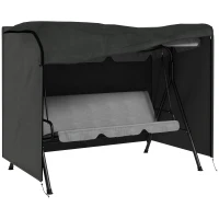 Outsunny 3-Seater Patio Swing Cover, Outdoor Garden Furniture Protection Hammock Glider Cover, 81" x 49" x 65", Dark Grey(m-11)