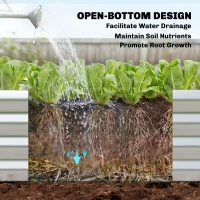 Outsunny Galvanised Raised Garden Bed with Arched Trellis, 7 x 4 x 7ft Metal Outdoor Planter Box with Open Bottom(m-9)