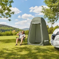 Outsunny Pop Up Shower Tent, Portable Privacy Room for Outdoor Changing, Dressing, Fishing Storage with Carrying Bag, Green(m-9)