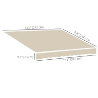 Outsunny 9' x 8' Outdoor Sunshade Canopy Awning Cover, Retractable Awning Fabric Replacement, UV Protection, Beige(m-3)