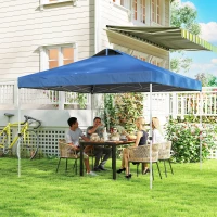 Outsunny Pop Up Canopy Waterproof Canopy Tent with Carrying Bag for Parties Garden BBQs 9.8' x 9.8', Blue(m-10)