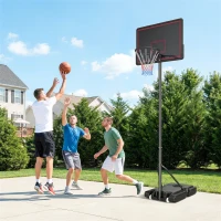 Soozier Portable Basketball Hoop Outdoor, 4.4-10ft Adjustable Height Basketball Goal with Wheels, Fillable Base and Sandbag(m-9)