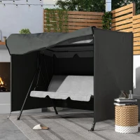 Outsunny 3-Seater Patio Swing Cover, Outdoor Garden Furniture Protection Hammock Glider Cover, 81" x 49" x 65", Dark Grey(m-1)