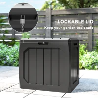 Outsunny 32 Gallon Deck Box, Resin Outdoor Storage Box with Handles, Waterproof and UV Resistant Storage Container(m-6)