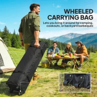 Outsunny 10' x 10' Pop Up Canopy with Sidewalls, Roller Bag, Height Adjustable Instant Tent for Outdoor, Garden, Patio, Grey(m-10)