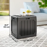 Outsunny 32 Gallon Deck Box, Resin Outdoor Storage Box with Handles, Waterproof and UV Resistant Storage Container(m-3)