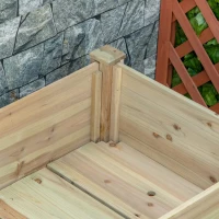 Outsunny 45" x 22" x 33" Raised Garden Bed with Legs and Storage Shelf, Wooden Elevated Planter Box with Drainage Holes for Backyard Patio Balcony, Light Green(m-10)