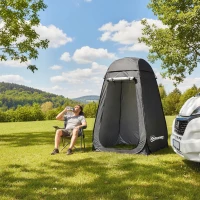 Outsunny Pop Up Shower Tent, Portable Privacy Room for Outdoor Changing, Dressing, Fishing Storage with Carrying Bag, Black(m-9)