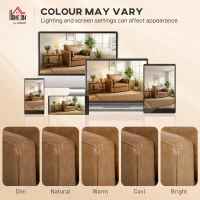 HOMCOM Accent Chair, PU Leather Armchair with Wide Seat, Spring Cushion, Rubberwood legs, 2 Pillows, Brown(m-7)