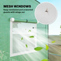 Outsunny Mini Greenhouse, Portable Greenhouse with Roll-Up Door and 2 Mesh Windows, PE Cover, 78.7" x 29.5" x 74", Green(m-7)