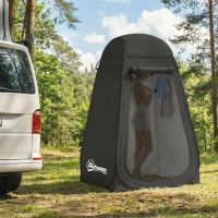 Outsunny Pop Up Shower Tent, Portable Privacy Room for Outdoor Changing, Dressing, Fishing Storage with Carrying Bag, Black(m-8)