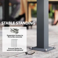 Outsunny 10' x 10' Outdoor Hardtop Gazebo Canopy with UV50+ Polycarbonate Roof, Steel Frame, Central Hook, Curtains, Light Grey(m-6)