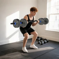 Soozier Adjustable Dumbbell Set, 3 in 1 Weights Dumbbells Set for Home Gym, 33lb Free Weights with Connector and Non-Slip Grip(m-10)