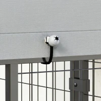 PawHut 8' x 4' x 6' Outdoor Dog Kennel, Dog Kennel Outside Run with 360° Rotating Bowls, Waterproof & UV Resistant Cover(m-8)