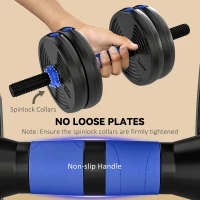Soozier Adjustable Dumbbell Set, 3 in 1 Weights Dumbbells Set for Home Gym, 33lb Free Weights with Connector and Non-Slip Grip(m-6)
