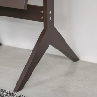 HOMCOM Full Length Mirror, Free Standing Full Body Mirror with Rectangular Frame, Adjustable Angle for Dressing Room, Bedroom, Living Room, Dark Brown(m-9)