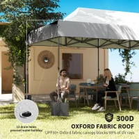 Outsunny 10 x 20 ft Pop Up Canopy Tent, Heavy Duty UPF50+ Outdoor Portable Instant Canopy Shelter with Wheeled Bag, White(m-5)