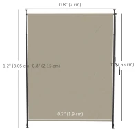 Outsunny 7' x 10' Retractable Patio Awning, Manual Outdoor Privacy Screen with UPF40+ & Water-Resistant Fabric, Beige(m-3)