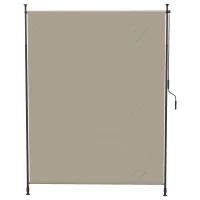 Outsunny 7' x 10' Retractable Patio Awning, Manual Outdoor Privacy Screen with UPF40+ & Water-Resistant Fabric, Beige(m-2)