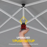 Outsunny 10 x 20 ft Pop Up Canopy Tent with Reflective Strips, UPF 50+ Easy up Instant Canopy with 6 Sanbags, Dark Blue(m-6)