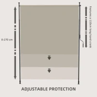 Outsunny 7' x 10' Retractable Patio Awning, Manual Outdoor Privacy Screen with UPF40+ & Water-Resistant Fabric, Beige(m-5)