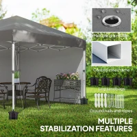 Outsunny 10' x 10' Pop Up Canopy with Sidewalls, Roller Bag, Height Adjustable Instant Tent for Outdoor, Garden, Patio, Grey(m-9)