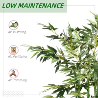 HOMCOM 5ft Tall Artificial Bamboo Tree, Decorative Faux Plant with Pine Wood Base for Indoor Home Office Decor(m-5)