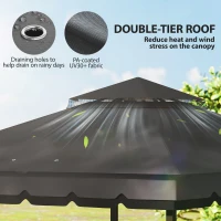 Outsunny 10' x 12' Double Roof Patio Gazebo Canopy, Outdoor Gazebo Shelter with Netting & Curtains, for Garden, Lawn and Deck(m-4)