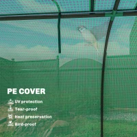 Outsunny Mini Greenhouse, Portable Greenhouse with 4 Roll-Up Doors, PE Cover, 177.2" x 39.4" x 31.5", Green(m-5)