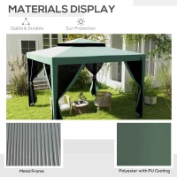 Outsunny 10' x 10' Outdoor Canopy Tent Party Tent with Mesh Netting and Double Tier Roof for Backyard, Garden, Patio, Green(m-5)