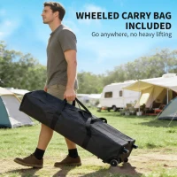 Outsunny 10 x 20 ft Pop Up Canopy Tent, Heavy Duty UPF50+ Outdoor Portable Instant Canopy Shelter with Wheeled Bag, White(m-9)