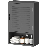 HOMCOM Bathroom Cabinet, Wall Mounted Storage Cabinet with Adjustable Shelves, 40 x 20 x 60 cm, Black(m-2)
