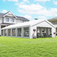 Outsunny 20' x 40' Party Tent, Outdoor Canopy Tent with 12 Removable Window Sidewalls for Parties, Wedding, Events, BBQ(m-8)