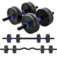 Soozier Adjustable Dumbbell Set, 3 in 1 Weights Dumbbells Set for Home Gym, 33lb Free Weights with Connector and Non-Slip Grip(m-11)