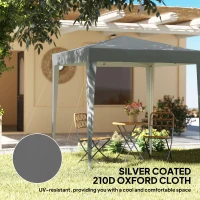 Outsunny 6.6'x6.6' Pop Up Canopy Tent with Sidewalls, Instant Sun Shelter Camping Gazebo with Carry Bag, Grey(m-5)