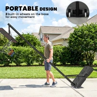 Soozier Portable Basketball Hoop Outdoor, 4.4-10ft Adjustable Height Basketball Goal with Wheels, Fillable Base and Sandbag(m-6)