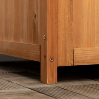 Outsunny Raised Garden Bed Wood Planter with Trellis for Vine Climbing, 16" x 16" x 57", Brown(m-9)