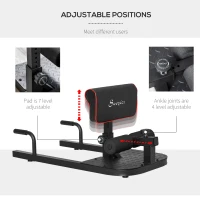Soozier 3 in 1 Padded Push Up Sit Up Squat Machine Home Gym Fitness Equipment, Black(m-4)