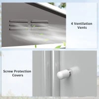 Outsunny 8' x 6' Outdoor Storage Shed, Metal Garden Tool Storage House with Lockable Sliding Doors and Vents, Light Grey(m-6)