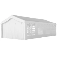 Outsunny 13'x26' Heavy Duty Large Party Tent & Carport with Removable Sidewalls, Windows, Portable Garage Canopy Tent, White(m-2)