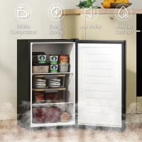HOMCOM 2.1 Cu. Ft. Mini Freezer, Compact Upright Freezer with Reversible Door, Removable Shelf, Adjustable Temperature, Black(m-9)